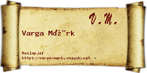 Varga Márk névjegykártya